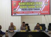 Kapolres Aceh Tengah Gelar Konferensi Pers Akhir Tahun 2024