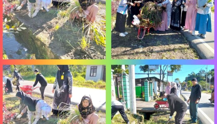 Perindah Tampilan Puskesmas, Kepala dan Staf Puskesmas  Bies Lakukan Penanaman Bunga dan Serai