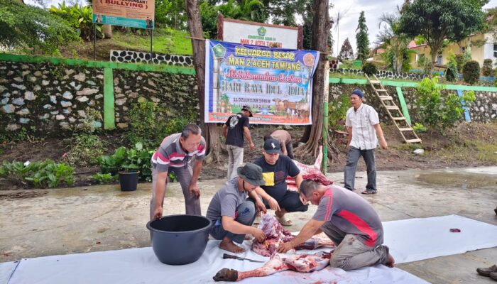 Rutinitas Setiap Tahun, MAN 2 Aceh Tamiang, Laksanakan Qurban di Madrasahnya