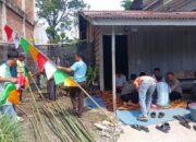 Pemasangan Umbul-Umbul di Desa Paya Jeget, Sambut HUT RI Ke-80.