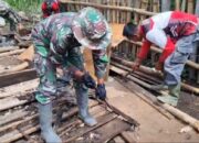 Anggota Satgas TMMD Ke- 126 Kodim 0106/Aceh Tengah Melaksanakan Pembongkaran Rumah Tidak Layak Huni (RTLH).