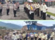 Polres Aceh Tengah Gelar Bakti Sosial Bersama Satpam ke Kampung Terdampak bencana, Dalam HUT Satpam ke – 45