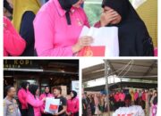 Tangis Haru Dari Warga Saat Menerima Paket Bantuan Dari Ketua Bhayangkari Daerah Aceh, Yang Disalurkan Ketua Bhayangkari Cabang Aceh Tengah
