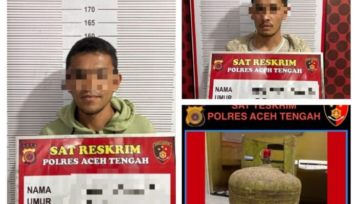 Satreskrim Polres Aceh Tengah Ringkus Dua Pelaku Pencurian Gas Elpiji 3 Kg di Lemah Burbana