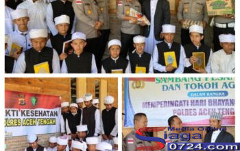 Polri Hadir Ditengah Masyarakat, Kapolres Aceh Tengah Salurkan Bansos, Membagikan Al-Quran dan Gelar Bakti Kesehatan Gratis di Pesantren Al-Fatah Ummul Quro