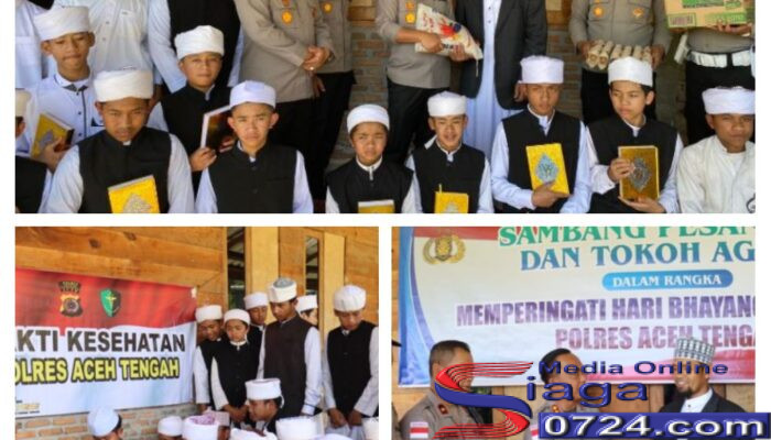 Polri Hadir Ditengah Masyarakat, Kapolres Aceh Tengah Salurkan Bansos, Membagikan Al-Quran dan Gelar Bakti Kesehatan Gratis di Pesantren Al-Fatah Ummul Quro