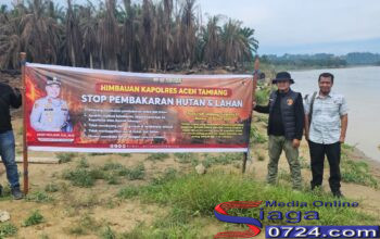 Jajaran Polres Aceh Tamiang, Pasang Spanduk Himbauan Kartula