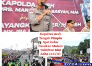 Kapolres Aceh Tengah Pimpin Apel Gelar Pasukan Kesiapan Pengamanan Malam Takbiran dan Sholat Idul Adha 1447 H