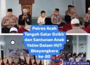 Menyambut HUT Bhayangkara Ke-80, Polres Aceh Tengah Gelar Zikir dan Santunan Anak Yatim