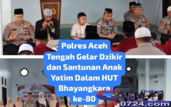 Menyambut HUT Bhayangkara Ke-80, Polres Aceh Tengah Gelar Zikir dan Santunan Anak Yatim