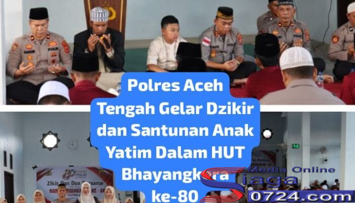 Menyambut HUT Bhayangkara Ke-80, Polres Aceh Tengah Gelar Zikir dan Santunan Anak Yatim