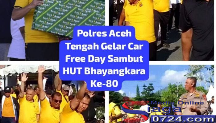 Polres Aceh Tengah Padukan Budaya, Olahraga dan Semangat Bhayangkara dalam Car Free Day Akbar