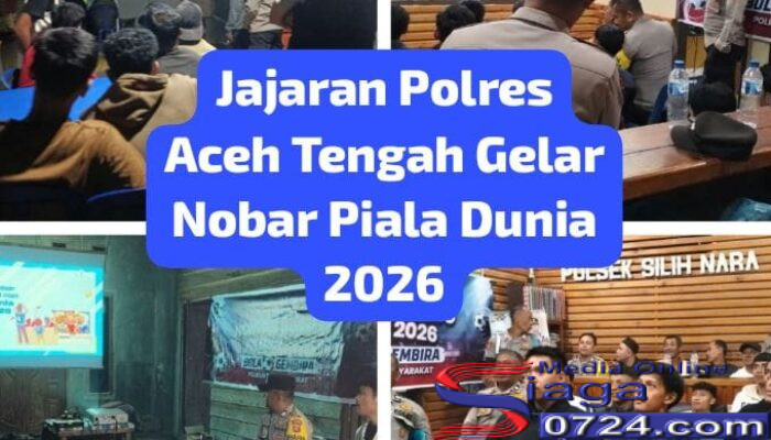 Pererat Silaturahmi Antara Polri dan Masyarakat, Jajaran Polres Aceh Tengah Gelar Nobar Piala Dunia 2026 Bersama Warga