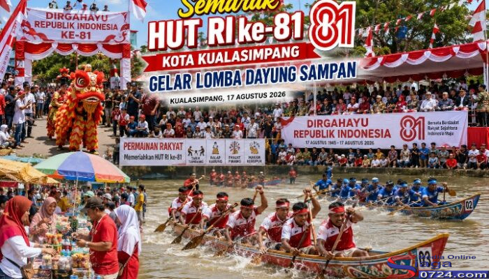 Semarak HUT RI ke-81, Kota Kualasimpang Gelar Lomba Dayung SampanAceh Tamiang